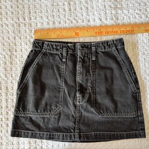 Topshop Moto Black Denim Mini Skirt | Size US 6 EU 38 Cotton